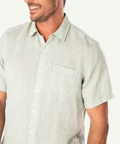 Gazman Linen Plain Short Sleeve Shirt - Sage -Cheap Gazman Store 4 1a5c16e9 7a8c 4984 905d ce5a04b2806a
