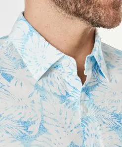 Gazman Linen Blend Fern Print Short Sleeve Shirt - Sky Blue -Cheap Gazman Store 4 1c1d3261 94b5 49db 991a e94c7bc6878e