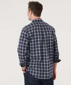 Gazman Brushed Twill Melange Check Shirt - Navy -Cheap Gazman Store 4 2c8c7f5f cc1d 4b11 ae34 d44fa4049f79