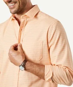 Gazman Easy Care Oxford Check Long Sleeve Shirt - Mango -Cheap Gazman Store 4 366da207 0433 4f48 9509 2aca2425bc39