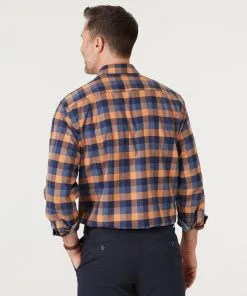 Gazman Brushed Twill Box Check Shirt - Orange -Cheap Gazman Store 4 36ace483 e33a 406c b7ba 17f03b8b0963