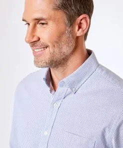 Gazman Casual Stretch Oxford Stripe Shirt - Blue 9 Gazman Casual Stretch Oxford Stripe Shirt - Blue -Cheap Gazman Store 4 3b6a1d22 2ef3 4c05 844c 2b42d55bc1b3