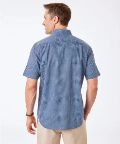 Gazman Geometric Print Short Sleeve Shirt - Navy -Cheap Gazman Store 4 3f3a56d3 b7ea 46df af29 76d4bffe6864