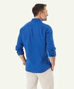 Gazman Pure Linen Plain Long Sleeve Shirt - Royal -Cheap Gazman Store 4 418753d9 8b01 4adf ab5d c5ac274789a6