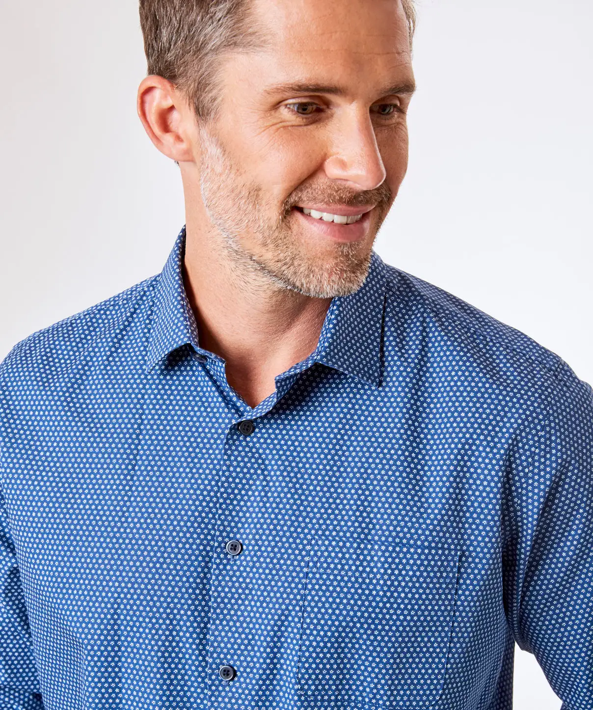 Gazman Casual Flower Print Shirt - Navy 6 Gazman Casual Flower Print Shirt - Navy - Image 4