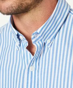 Gazman Tailored Casual Stretch Stripe Long Sleeve Shirt - Marine Blue -Cheap Gazman Store 4 67f25313 c05c 47c9 9c4f c6ddaa2e9b76