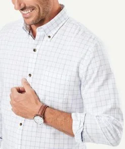 Gazman Tailored Casual Oxford Check Long Sleeve Shirt - White -Cheap Gazman Store 4 6997e27f b30c 4252 943e 76db7ff420cb