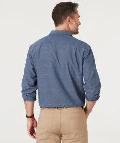 Gazman Brushed Jaspe Plain Shirt - Navy -Cheap Gazman Store 4 6b1a123c f75a 49b0 af5f 460474cb90fb