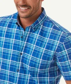 Gazman Tailored Fit Easy Care Short Sleeve Shirt - Cobalt -Cheap Gazman Store 4 806d613e c819 4735 b84f 42164da96880
