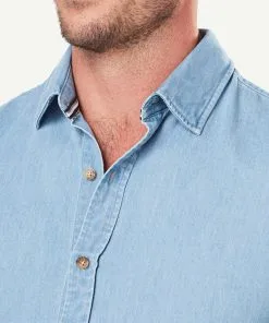 Gazman Tailored Casual Plain Denim Long Sleeve Shirt - Denim -Cheap Gazman Store 4 8a7293c6 9b4f 4d54 8f44 cbddd43693a6