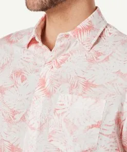 Gazman Linen Blend Fern Print Short Sleeve Shirt - Flamingo -Cheap Gazman Store 4 9a26b9d6 e444 4d82 860f 55d0a28fdb5f