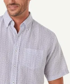 Gazman Linen Blend Dash Print Short Sleeve Shirt - Navy -Cheap Gazman Store 4 9f389b6a 0b78 4411 b3e9 489ec8acffd6