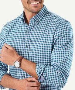 Gazman Tailored Oxford Check Long Sleeve Shirt - Green -Cheap Gazman Store 4 a87307cc 65ff 4679 8188 9c51e38de078