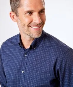 Gazman Casual Poplin Check Shirt - Navy -Cheap Gazman Store 4 abbab296 4f2b 4615 ab02 e5dd6a82da83