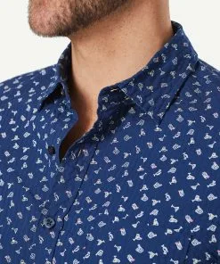 Gazman Tailored Seersucker Print Short Sleeve Shirt - Nightshade -Cheap Gazman Store 4 b123b47e c87a 4090 b125 9452523646d5