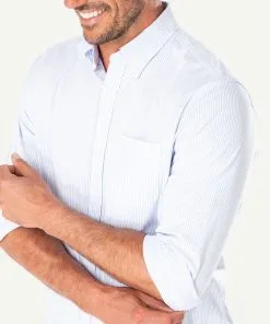 Gazman Casual Oxford Bengal Stripe Long Sleeve Shirt - Sky Blue -Cheap Gazman Store 4 b1c73bc7 0c2c 4641 8c8d d35c89d7928a