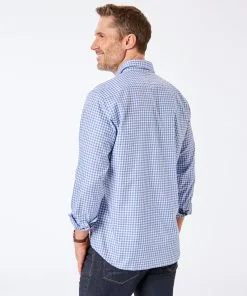 Gazman Tailored Fit Easy Care Dobby Check Shirt - Blue -Cheap Gazman Store 4 b2ef948c 1ec3 4b66 8535 fe3d3143af27