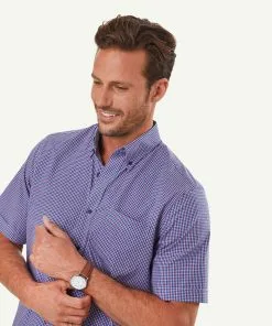 Gazman Easy Care Mini Gingham Short Sleeve Shirt - Navy/Pink 10 Gazman Easy Care Mini Gingham Short Sleeve Shirt - Navy/Pink -Cheap Gazman Store 4 b62cf8f2 a309 405d 96f4 03336a681589