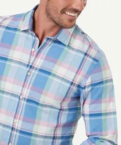 Gazman Tailored Fit Cotton Linen Check Shirt - Multi Check -Cheap Gazman Store 4 bb5b78eb b776 4697 ac0d 569fc6604ffe