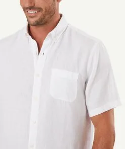Gazman Linen Plain Short Sleeve Shirt - White -Cheap Gazman Store 4 c85cf551 8feb 49ad 9eb1 d37ea14f7dda