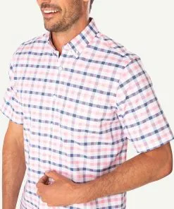 Gazman Easy Care Oxford Check Short Sleeve Shirt - Watermelon -Cheap Gazman Store 4 d390802d 3bc2 46f3 b448 1b95ecd5a6da