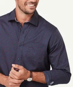 Gazman Smart Geo Square Printed Long Sleeve Shirt - Navy -Cheap Gazman Store 4 d3ffd883 42e8 4764 a60d 7e91c031af6a