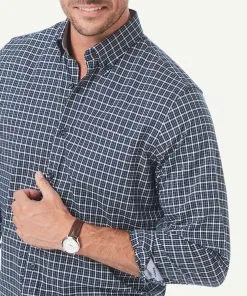 Gazman Easy Care Oxford Check Long Sleeve Shirt - Navy -Cheap Gazman Store 4 d819d1be b92e 4526 87da f43ef09b8aee
