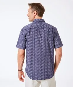 Gazman Floral Dot Print Short Sleeve Shirt - Navy -Cheap Gazman Store 4 da0d1e27 80d4 4b8d bcc3 bc34752d8515