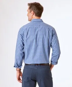 Gazman Easy Care Melange Check Shirt - Grey Blue -Cheap Gazman Store 4 eeda2254 1d71 4b32 9359 6b8842f4aec1