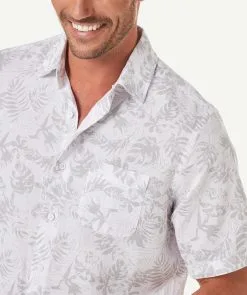 Gazman Linen Blend Floral Short Sleeve Shirt - Dove -Cheap Gazman Store 4 f22e4bfc 8075 4ec3 9301 653519b7dbcb