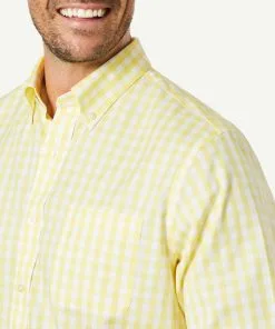 Gazman Non-Iron Oxford Check Long Sleeve Shirt - Yellow -Cheap Gazman Store 4 fb674eba 178a 4022 8d9a 15b5b5573b96