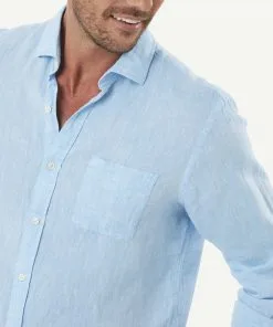 Gazman Pure Linen Plain Long Sleeve Shirt - Turquoise -Cheap Gazman Store 4 ffb4be4f 8cd3 4baa a93b af61233601eb