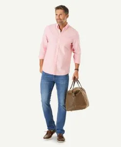Gazman Casual Plain Oxford Shirt - Coral -Cheap Gazman Store 5