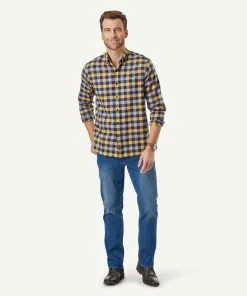Gazman Brushed Twill Box Check Long Sleeve Shirt - Golden Yellow 12 Gazman Brushed Twill Box Check Long Sleeve Shirt - Golden Yellow -Cheap Gazman Store 5 44609