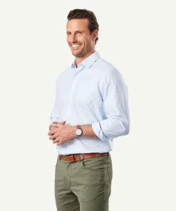 Gazman Non-Iron Twill Check Long Sleeve Shirt - Blue 11 Gazman Non-Iron Twill Check Long Sleeve Shirt - Blue -Cheap Gazman Store 5 46170