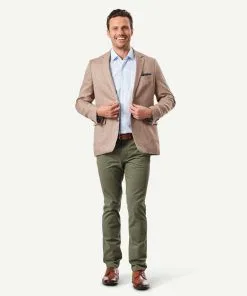 Gazman Linen Herringbone Sports Jacket - Chestnut -Cheap Gazman Store 5 46499