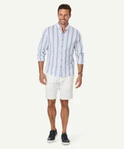 Gazman Tailored Linen Blend Stripe Long Sleeve Shirt - Pale Blue 12 Gazman Tailored Linen Blend Stripe Long Sleeve Shirt - Pale Blue -Cheap Gazman Store 5 46908