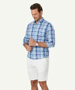 Gazman Tailored Casual Slub Check Long Sleeve Shirt - Multi Check -Cheap Gazman Store 5 46929