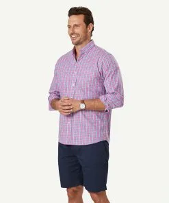 Gazman Easy Care Check Long Sleeve Shirt - Bright Pink -Cheap Gazman Store 5 46951
