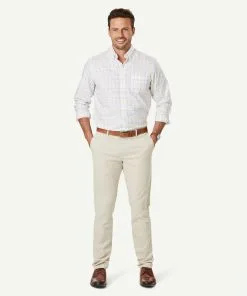 Gazman Easy Care Twill Check Long Sleeve Shirt - White -Cheap Gazman Store 5 46971