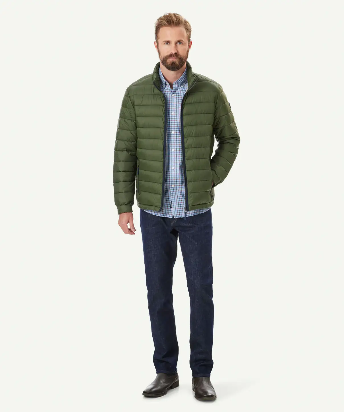 Gazman Lightweight Puffer Jacket - Dark Olive 6 Gazman Lightweight Puffer Jacket - Dark Olive - Image 5