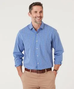 Gazman Easy Care Grid Check Shirt - Blue -Cheap Gazman Store 5 0b901517 3dc1 4130 9c27 4e1c1e8908bb