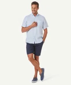 Gazman Linen Plain Short Sleeve Shirt - Sky Blue -Cheap Gazman Store 5 a9df9940 1f4e 4015 89f5 da1026e29eca