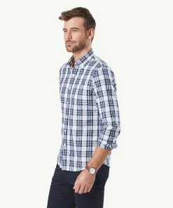 Gazman Tailored Casual Oxford Check Long Sleeve Shirt - Navy 12 Gazman Tailored Casual Oxford Check Long Sleeve Shirt - Navy -Cheap Gazman Store 6 42867