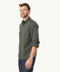 Gazman Authentic Twill Long Sleeve Shirt - Forest -Cheap Gazman Store 6 42904