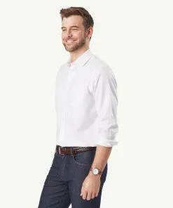Gazman Easy Care Plain Oxford Long Sleeve Shirt - White -Cheap Gazman Store 6 43264