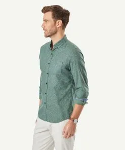 Gazman Tailored Brushed Leaf Print Long Sleeve Shirt - Forest 12 Gazman Tailored Brushed Leaf Print Long Sleeve Shirt - Forest -Cheap Gazman Store 6 44498