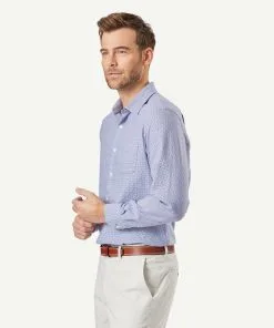 Gazman Brushed Arrow Print Long Sleeve Shirt - Pale Blue -Cheap Gazman Store 6 44524