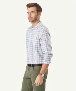 Gazman Brushed Twill Check Long Sleeve Shirt - White -Cheap Gazman Store 6 44569