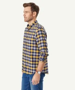 Gazman Brushed Twill Box Check Long Sleeve Shirt - Golden Yellow 13 Gazman Brushed Twill Box Check Long Sleeve Shirt - Golden Yellow -Cheap Gazman Store 6 44610